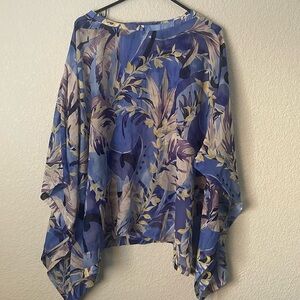 Chico's Multicolor Leaf Print Blouse